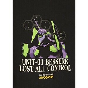 Uniqlo UT Evangelion Berserk Black T-Shirt Mens XL Lost All Control Anime